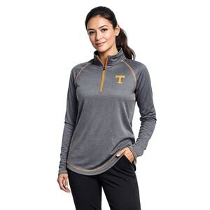 Colosseum Tennessee Volunteers VOLS Quarter Zip Pullover Womens XL Gray Orange